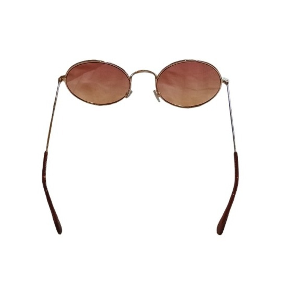 Round Sunglasses Rose Gold Frame Pinky Peach Ombre Lens Women's Fashion Frames - Picture 5 of 5
